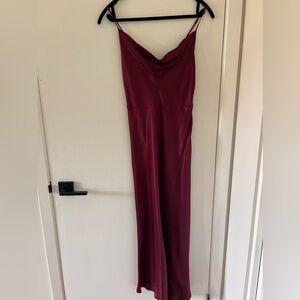 Park & Fifth burgundy satin cowl neck dress
